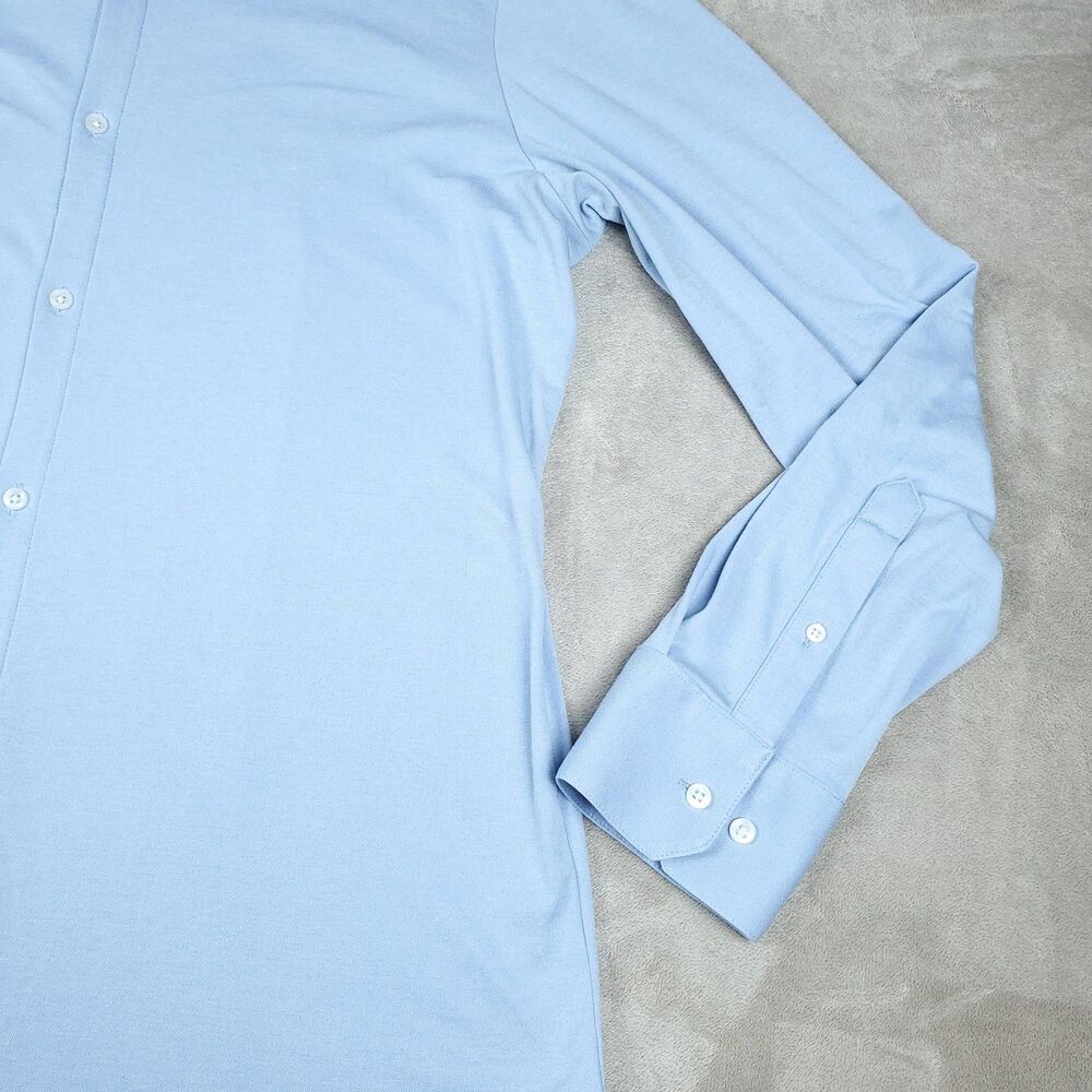 Mizzen+Main Rockefeller Shirt Mens 2XL Blue Knit Button Down Dress Trim Fit - Picture 6 of 13